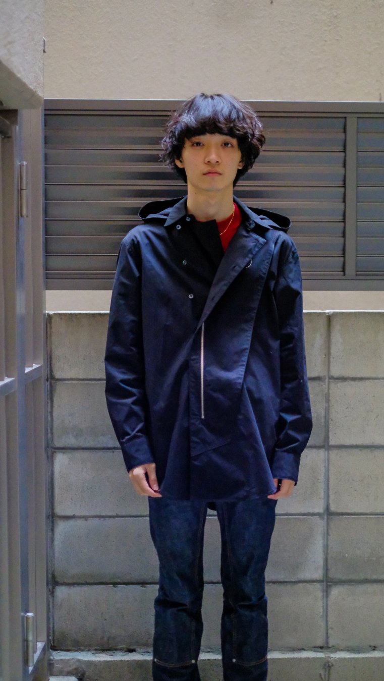 YUKI HASHIMOTO（ユウキ ハシモト）のDETACHABLE HOODED SHIRTS-BLACK（シャツ）の通販サイト-大阪 堀江  PALETTE art alive（パレットアートアライヴ）-