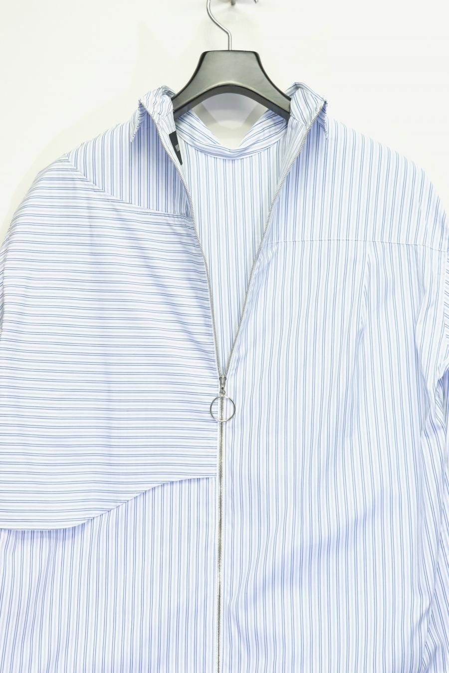 YUKI HASHIMOTO（ユウキ ハシモト）のBACK ZIPPED SHIRTS-WHITE STRIPE（シャツ）の通販サイト-大阪 堀江  PALETTE art alive（パレットアートアライヴ）-