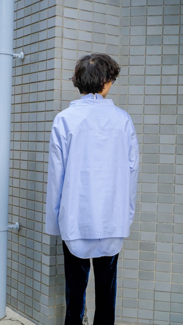 YUKI HASHIMOTO（ユウキ ハシモト）のWORKSHOP PULLOVER-BLUE STRIPE（シャツ）の通販サイト-大阪 堀江  PALETTE art alive（パレットアートアライヴ）-