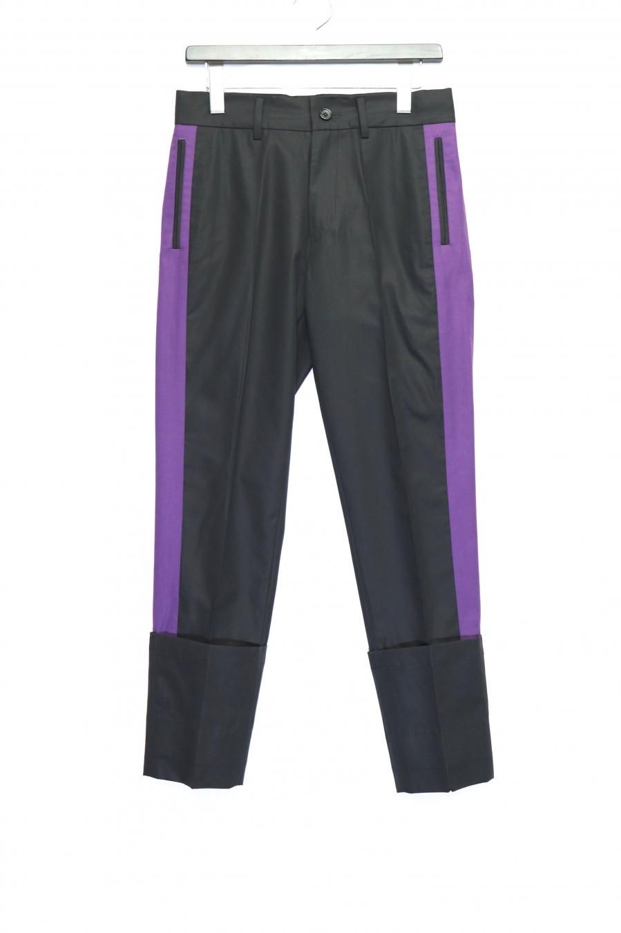 YUKI HASHIMOTO（ユウキ ハシモト）のSIDE LINED TROUSERS BLACK ...