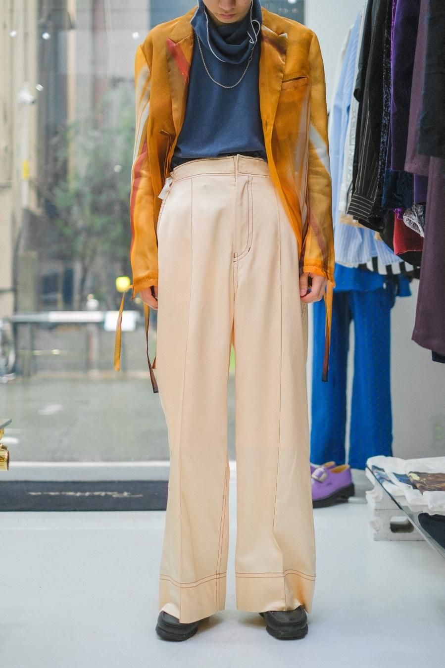 MASU（エムエーエスユー）のRIBBON WIDE TROUSERS PINK BEIGE（パンツ