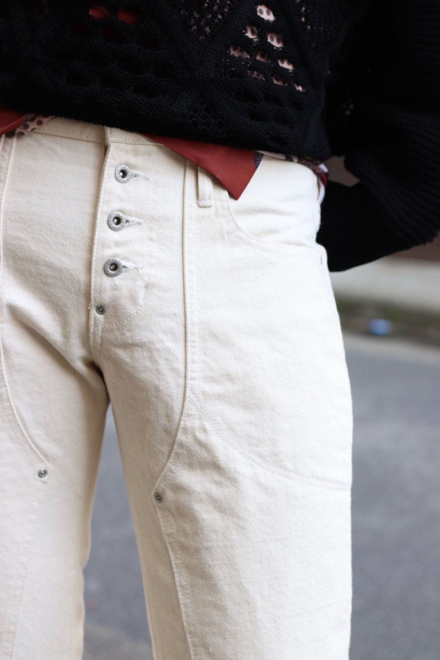 SUGARHILL（シュガーヒル）のWashed Double Knee Bell Bottom Denim OFF  WHITE（ベルボトム）の通販サイト-大阪 堀江 PALETTE art alive（パレットアートアライヴ）-