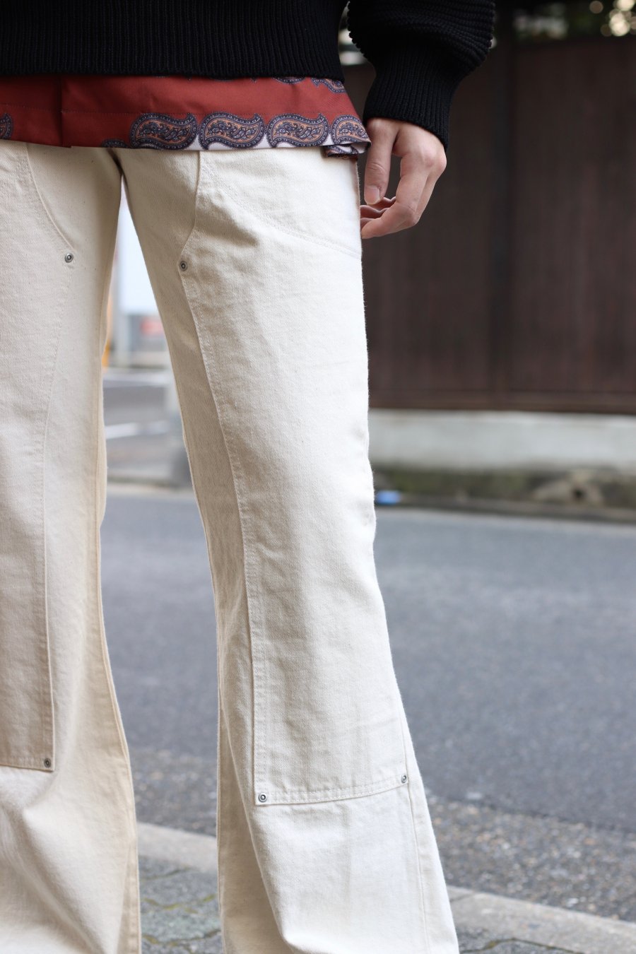 SUGARHILL（シュガーヒル）のWashed Double Knee Bell Bottom Denim