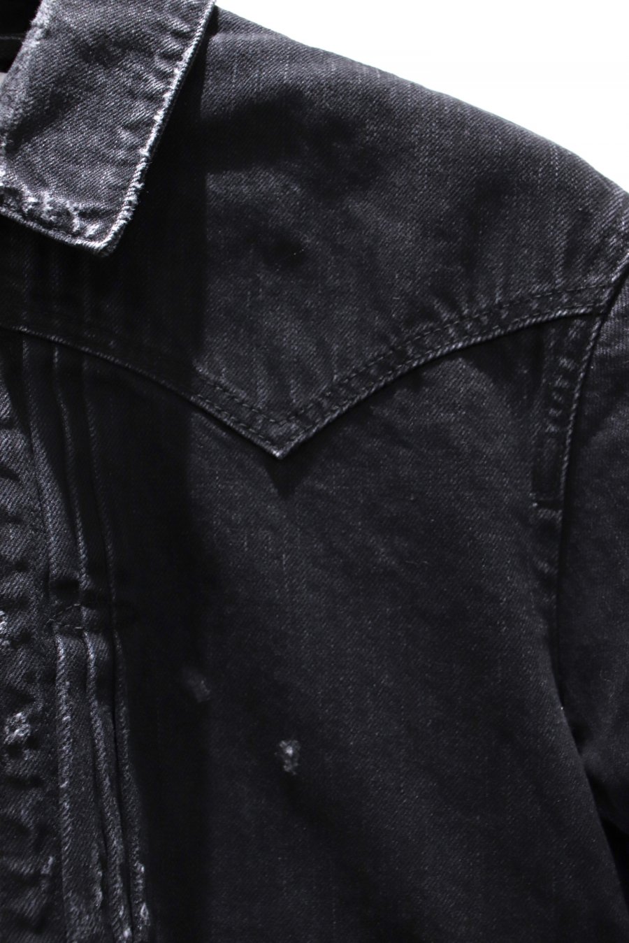 SUGARHILL（シュガーヒル）のZip-up Damaged Jacket-BLACK（デニム