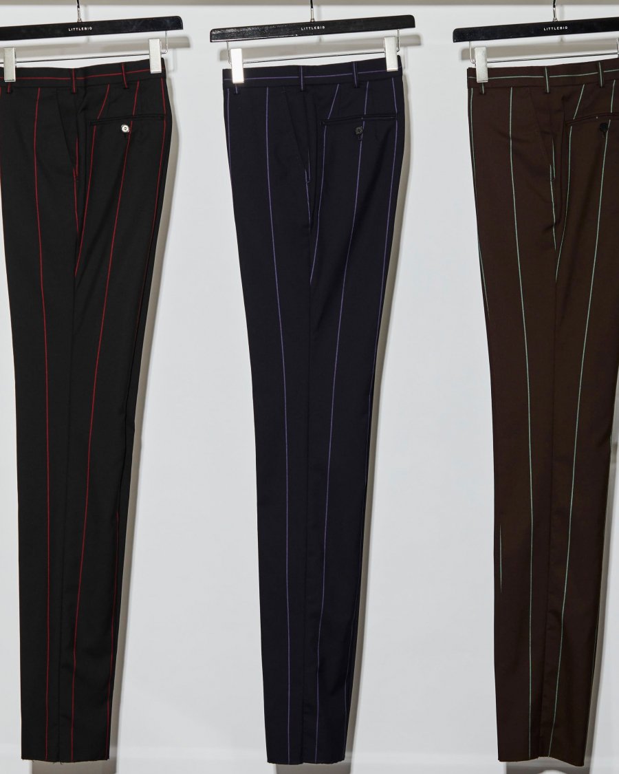 LITTLEBIG（リトルビッグ）の21SS Stripe Slim Trousers-Black or Navy or  Brown（スリムトラウザーズ）の通販サイト-大阪 堀江 PALETTE art alive（パレットアートアライヴ）-