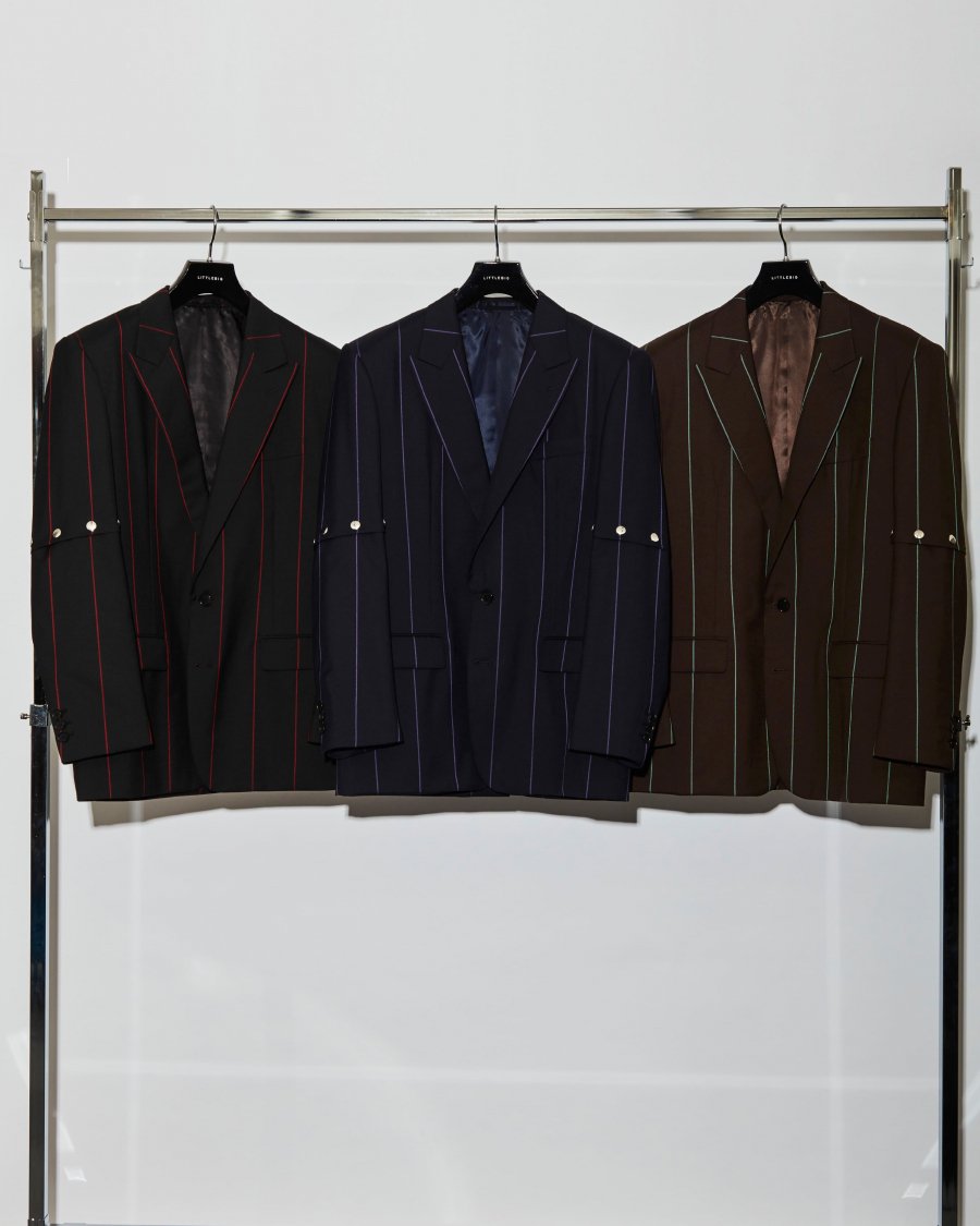 LITTLEBIG  Removable Stripe Single JacketBlack or Navy or Brown<img class='new_mark_img2' src='https://img.shop-pro.jp/img/new/icons15.gif' style='border:none;display:inline;margin:0px;padding:0px;width:auto;' />