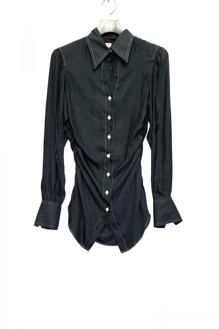 FETICO（フェティコ）のGathered Satin Shirt Black（シャツ）の通販