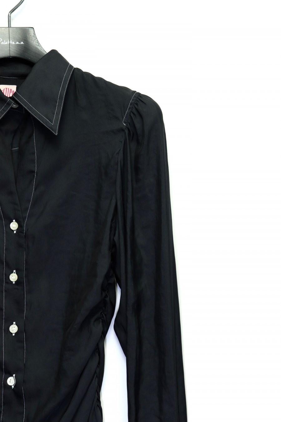 FETICO（フェティコ）のGathered Satin Shirt Black（シャツ）の通販