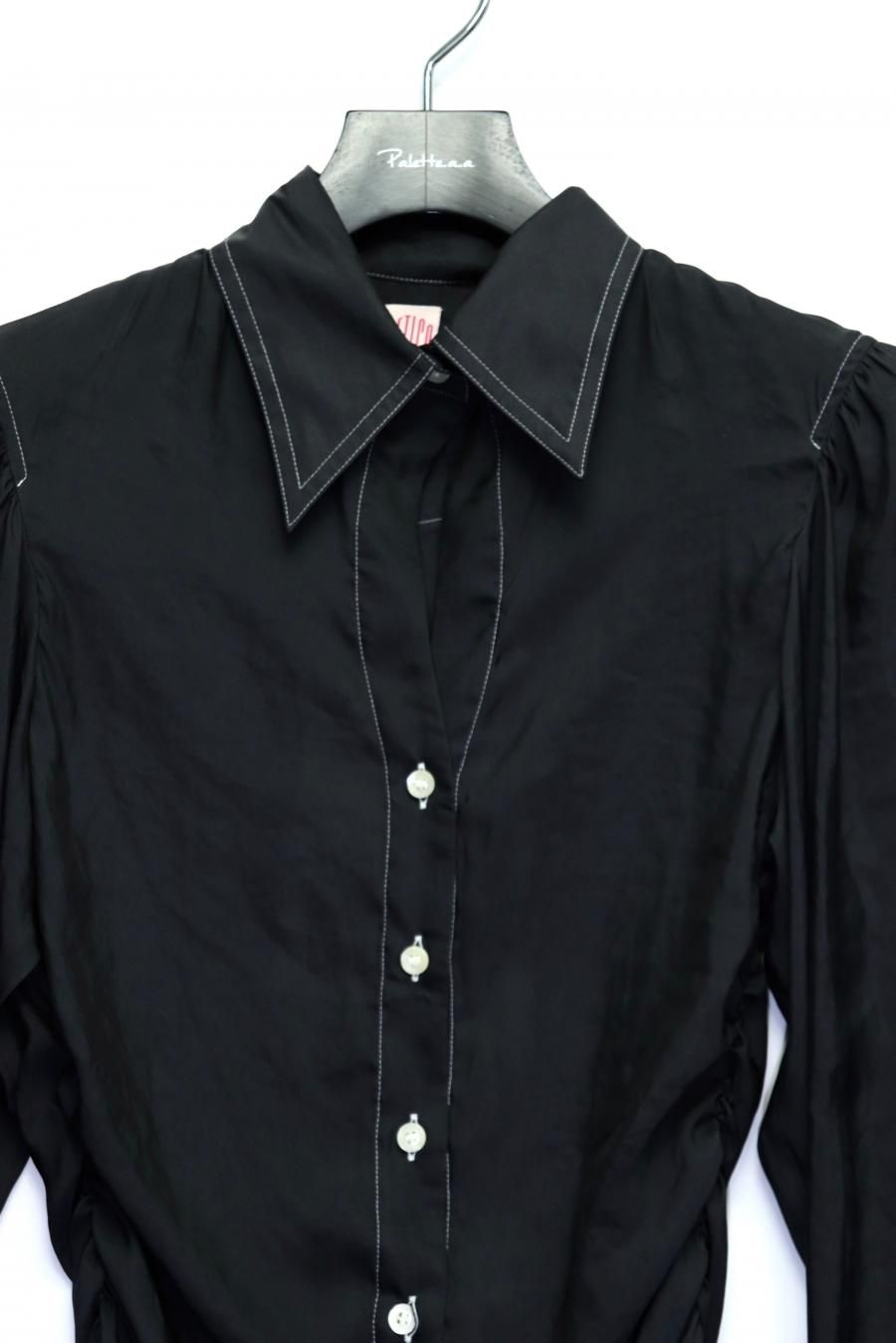 FETICO（フェティコ）のGathered Satin Shirt Black（シャツ）の通販