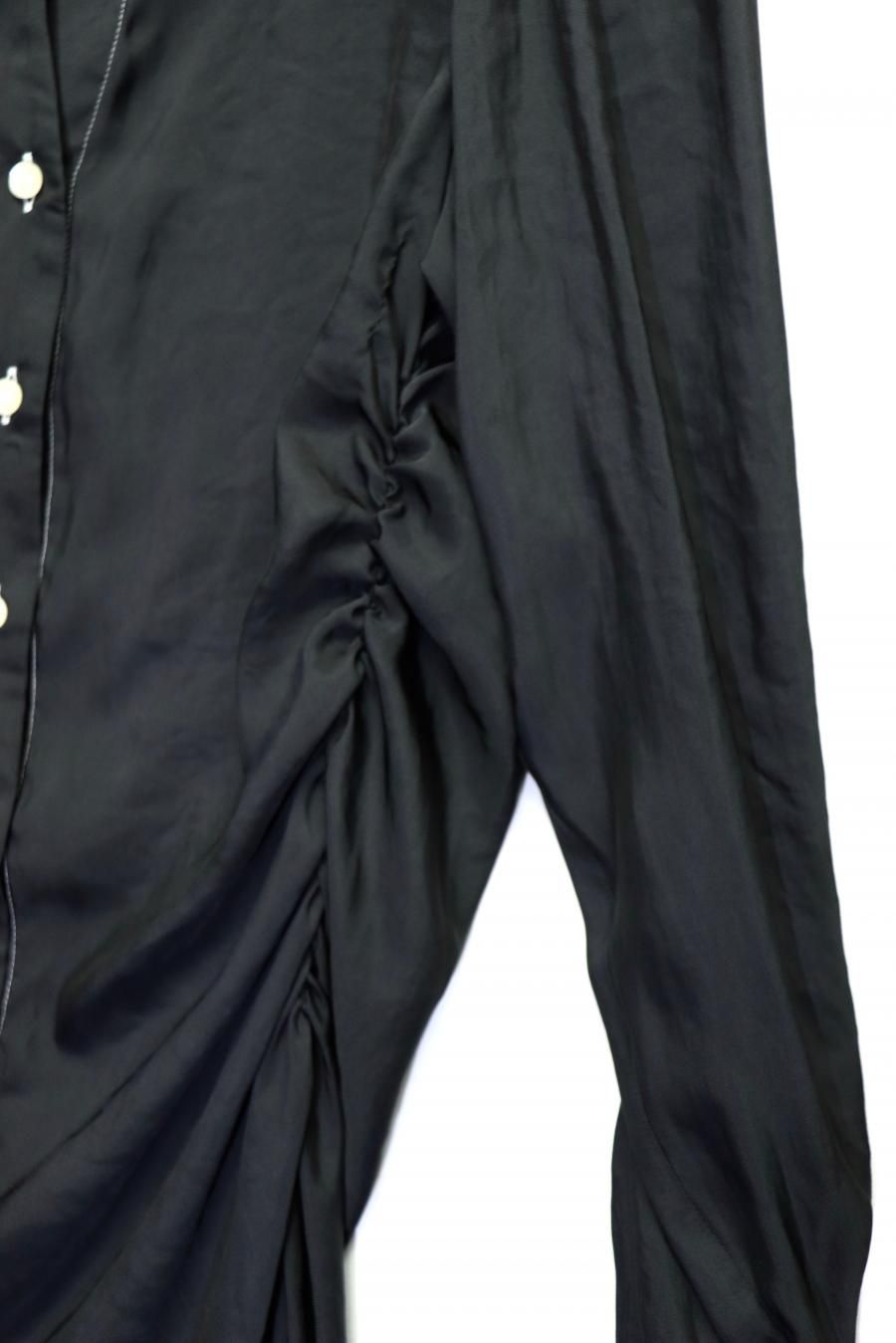 FETICO（フェティコ）のGathered Satin Shirt Black（シャツ）の通販