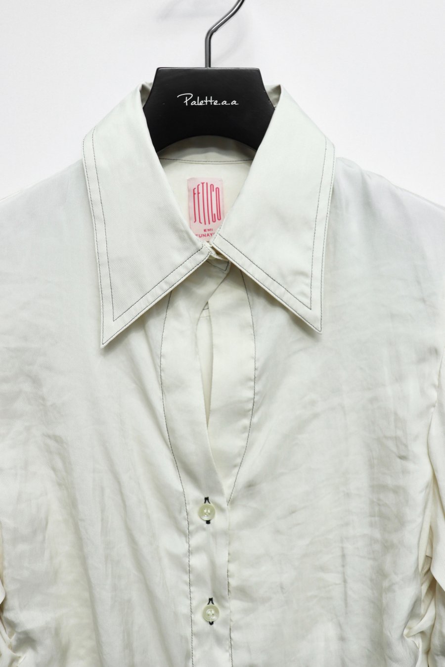 FETICO（フェティコ）のGathered Satin Shirt White（シャツ）の通販 ...