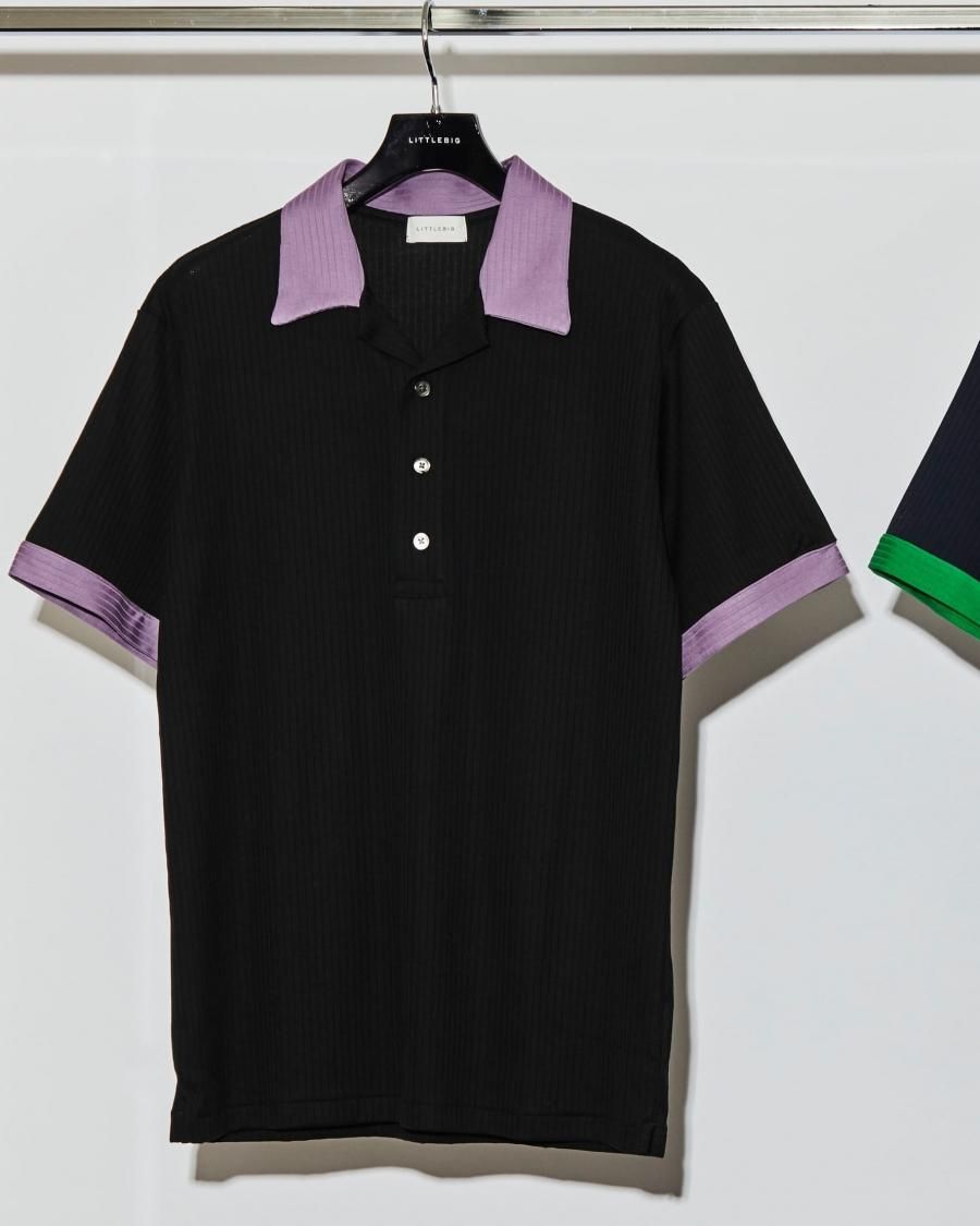 LITTLEBIG（リトルビッグ）のOpen Collared Polo BLACK or NAVY（ポロシャツ）の通販サイト-大阪 堀江  PALETTE art alive（パレットアートアライヴ）-