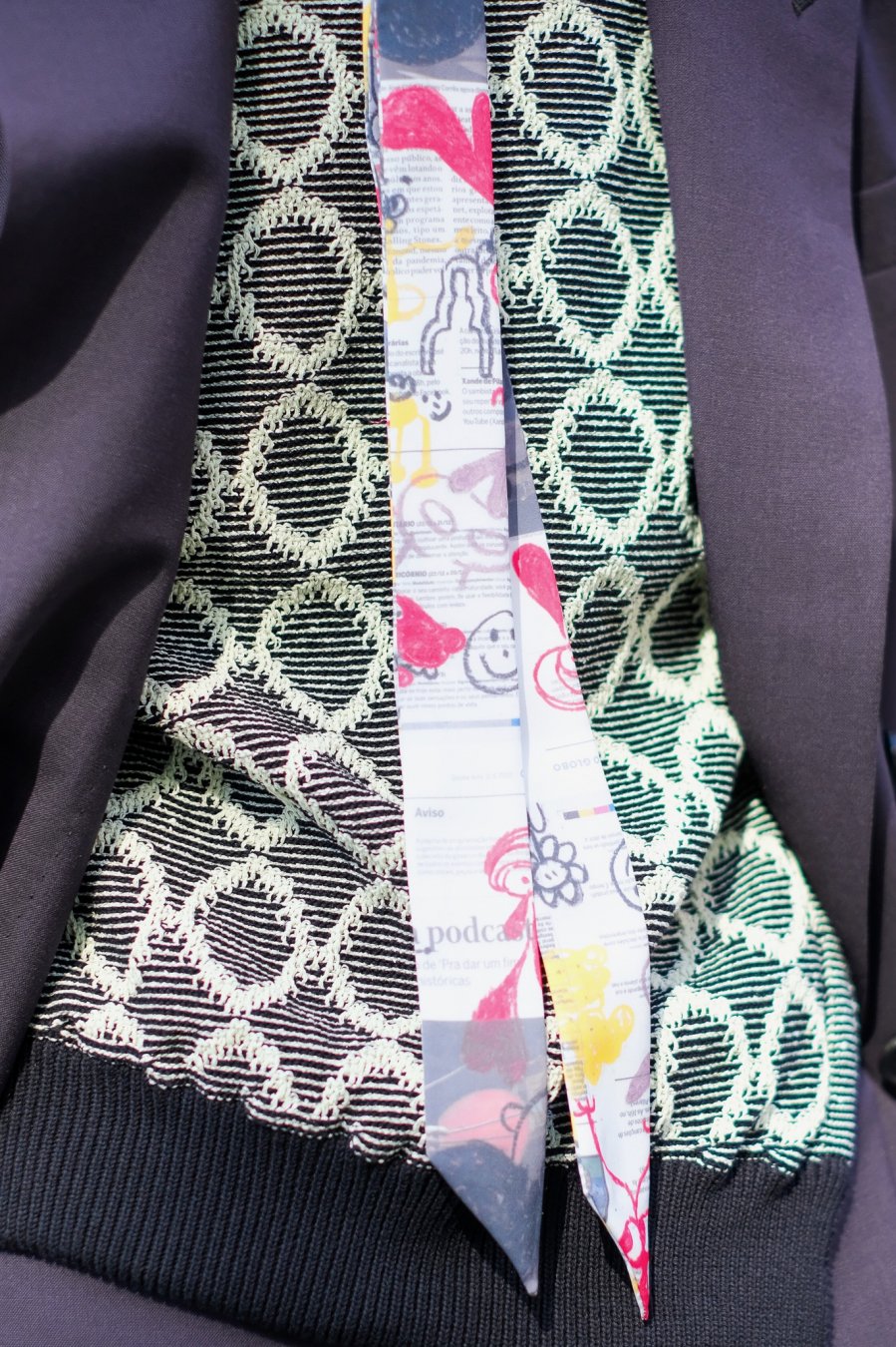 SYU.HOMME/FEMM Tape scarf Tie ネクタイ タグ付