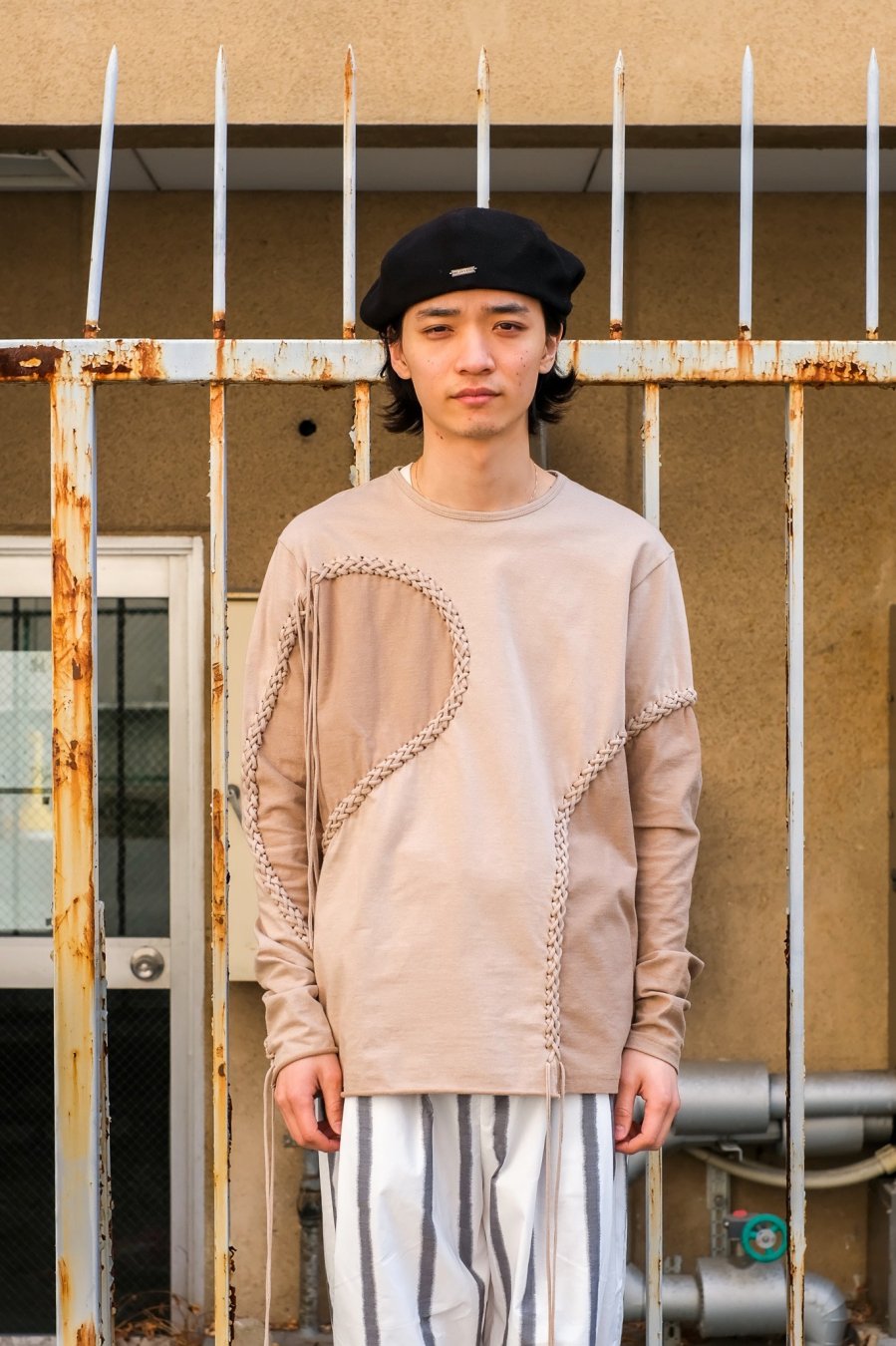 masu WAVING BRAID LONG SLEEVE （OLIVE）