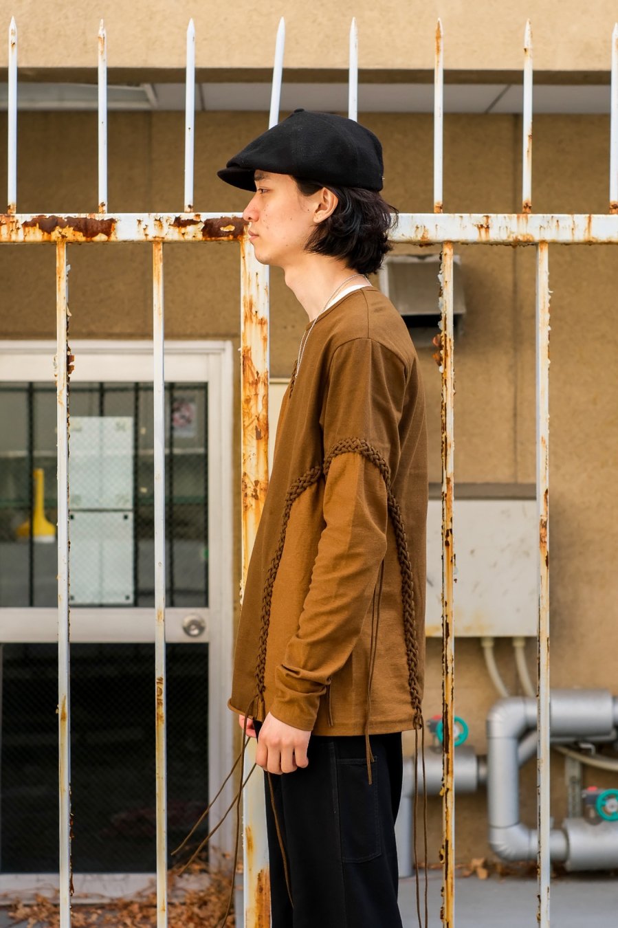 MASU（エムエーエスユー）のWAVING BRAID LONG SLEEVE T-SHIRTS OLIVE