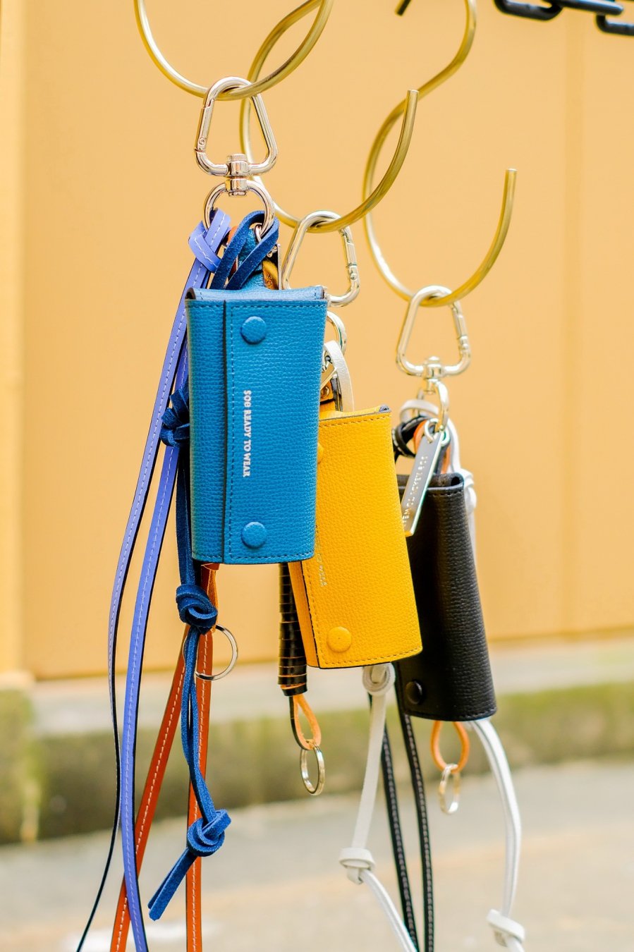 soe（ソーイ）のKey Ring With Leather Strap YELLOW（レザー 