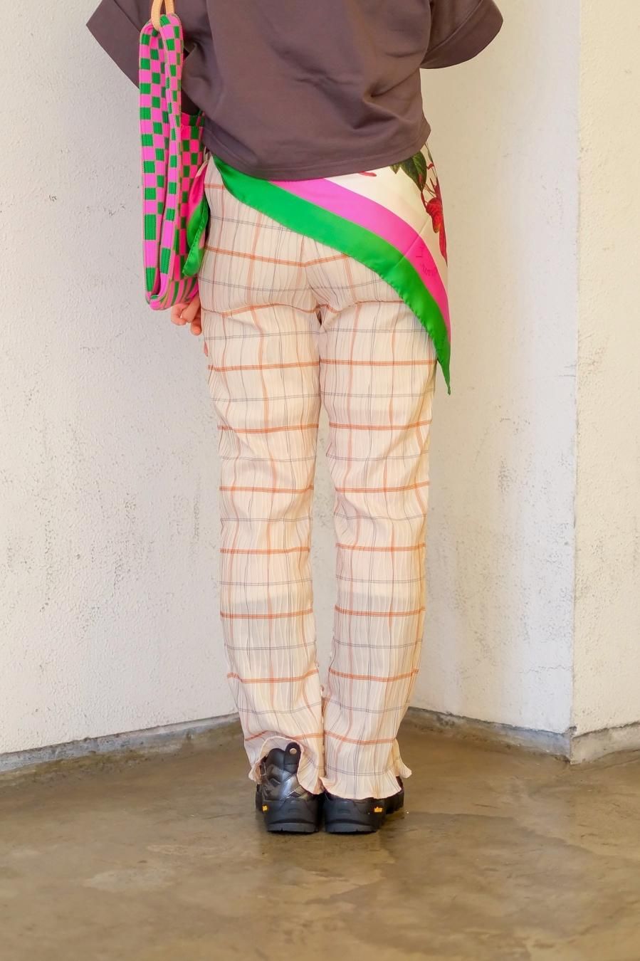 BELPER（ベルパー）のPLEATED PANTS-SQUARE CHECK（プリーツパンツ）の