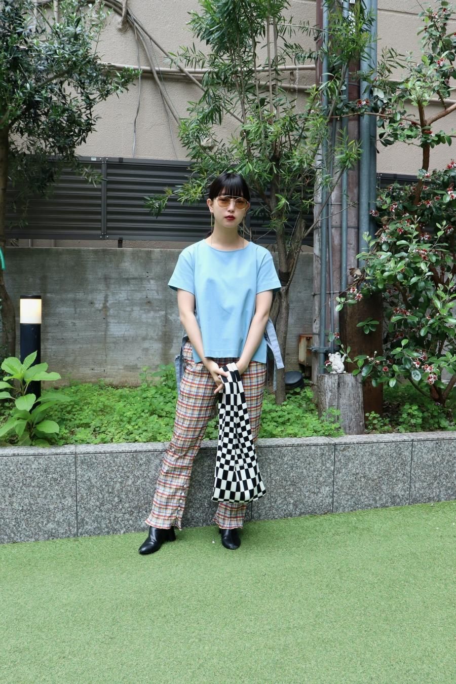 BELPER（ベルパー）のPLEATED PANTS-MADRAS CHECK（プリーツパンツ）の