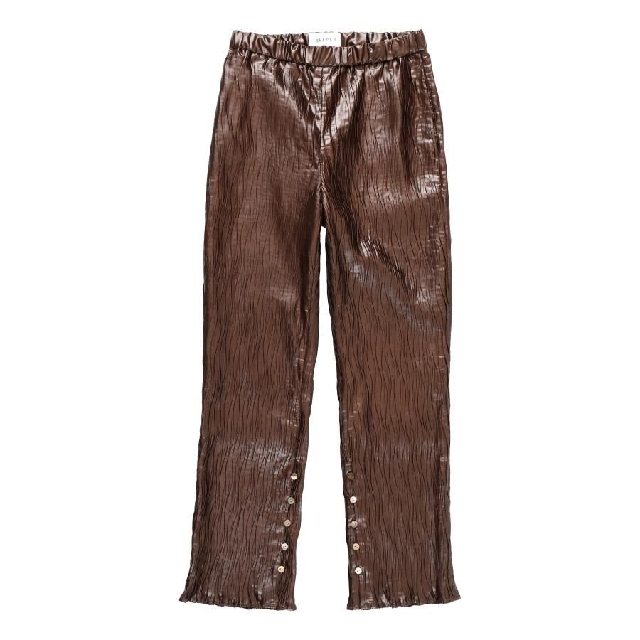 BELPER（ベルパー）のGLOSSY PLEATED PANTS BROWN（パンツ）の通販 ...