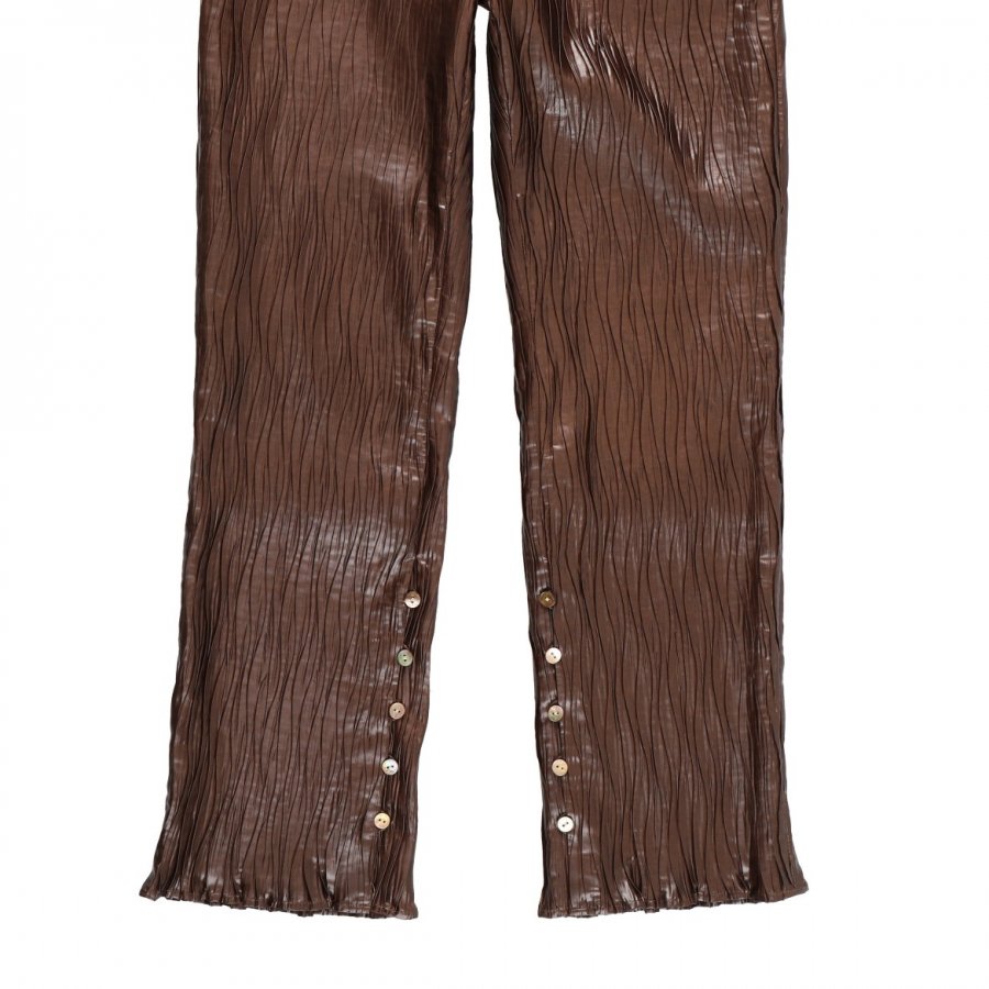 BELPER（ベルパー）のGLOSSY PLEATED PANTS BROWN（パンツ）の通販 ...