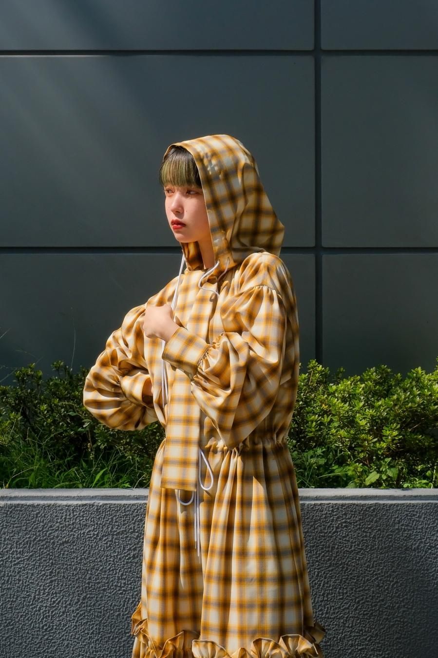 BELPER（ベルパー）のOMBRE PLAID HOODIE DRESS（ワンピース）の通販