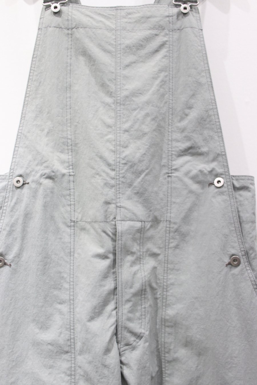 KIIT（キート）のWASHABLE HIGHCOUNT NYLON CANVAS OVERALLS GRAYの