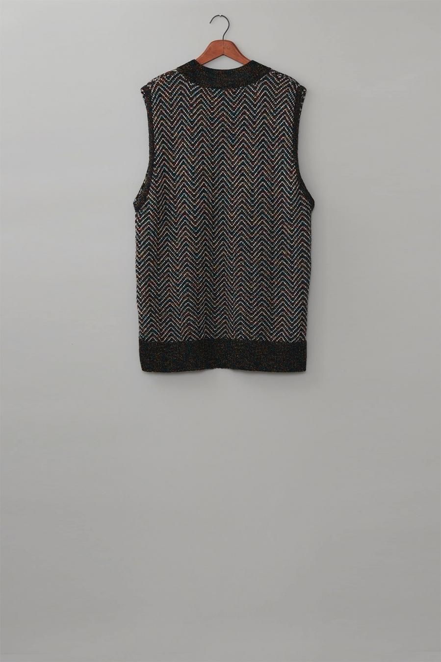 MASU LACY BANDANA KNIT VEST - PINK