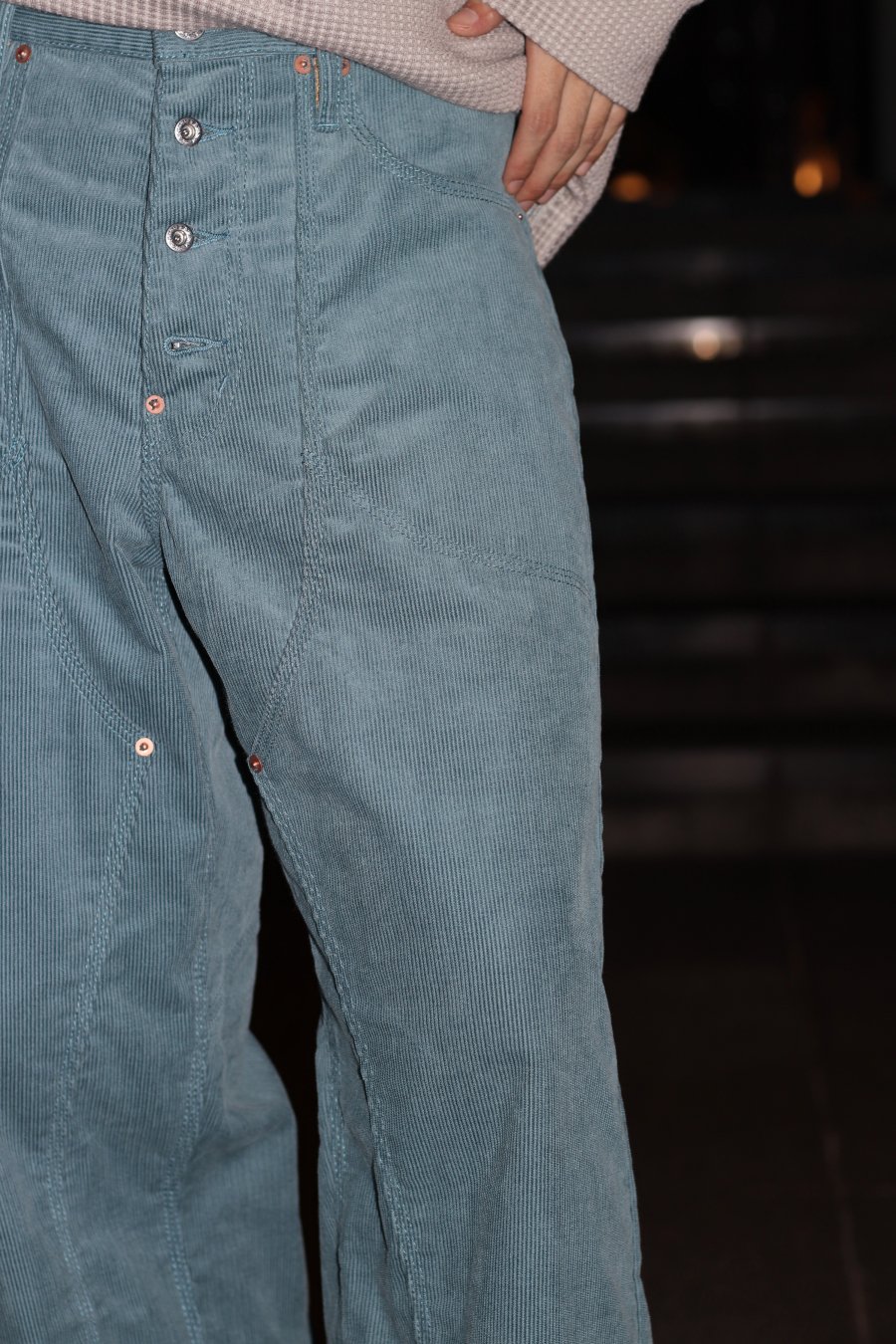 茄子紺 シュガーヒル Corduroy Double Knee Denim Pants | ochge.org