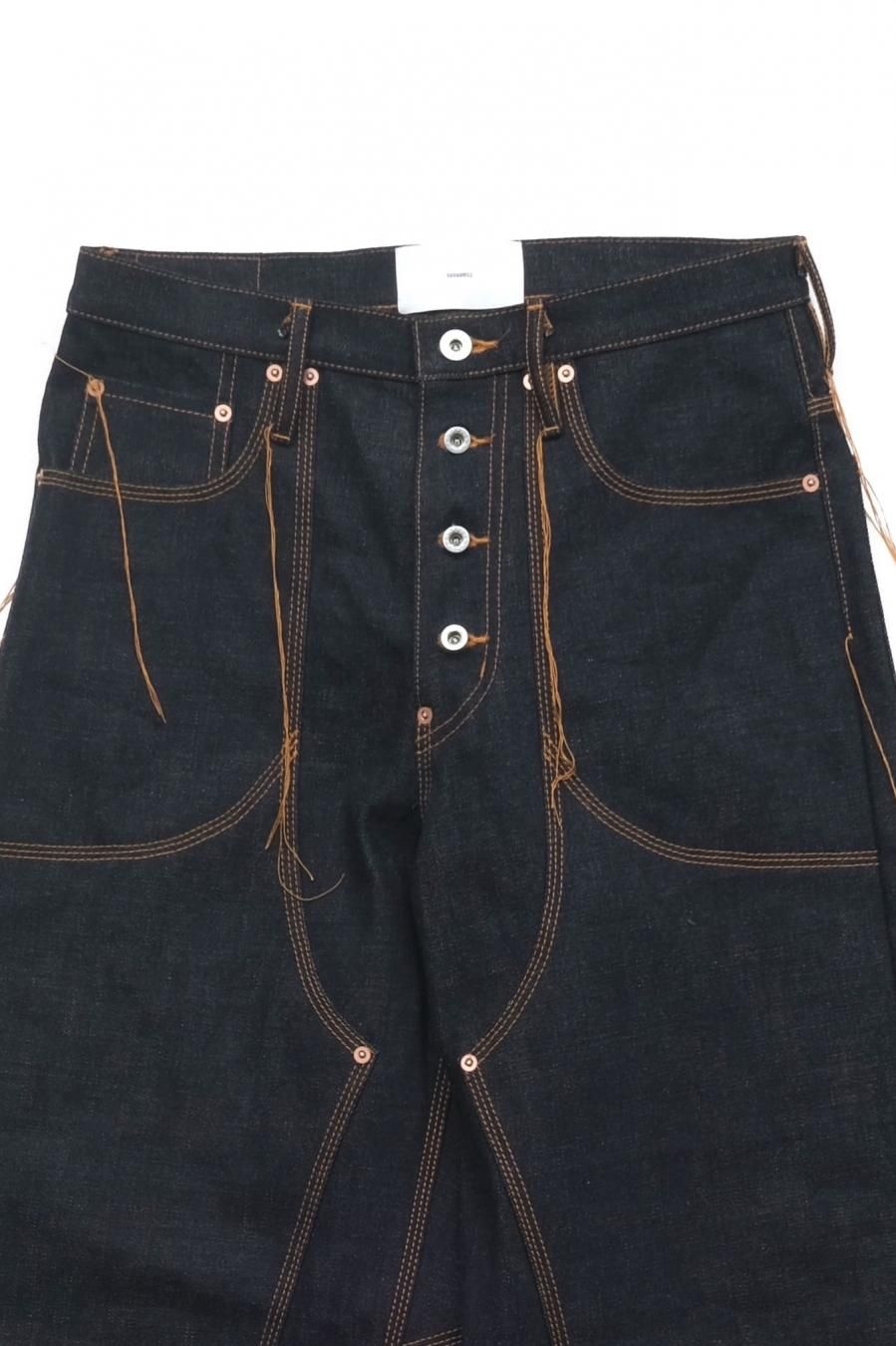 SUGARHILL DOUBLE KNEE LOOSE THREAD DENIM30cm