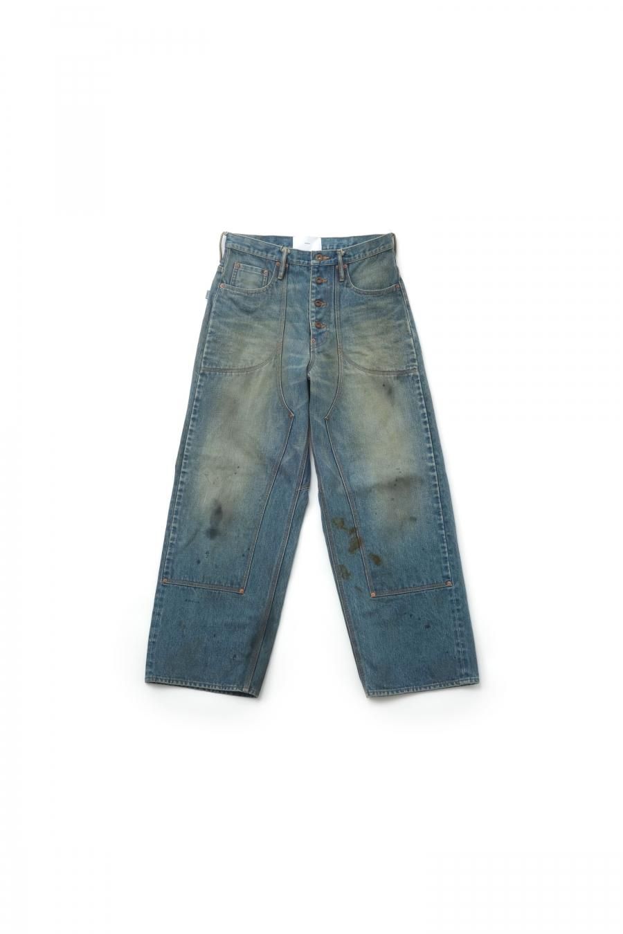 SUGARHILL（シュガーヒル）のOILED FADE DOUBLE KNEE DENIM PANTSの