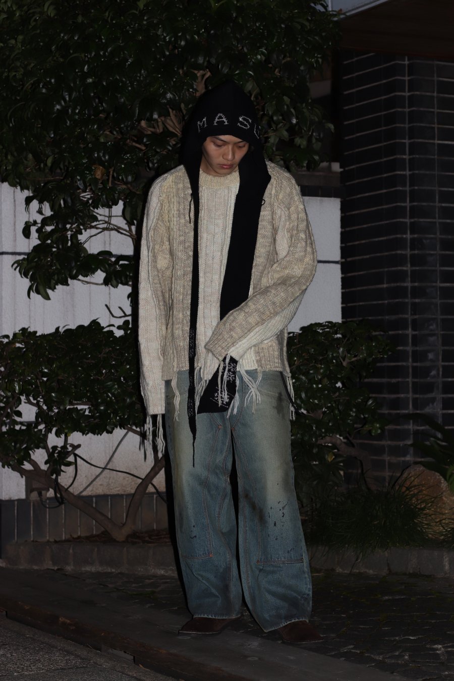MASU（エムエーエスユー）のKNIT HOOD BLACKの通販サイト-大阪 堀江