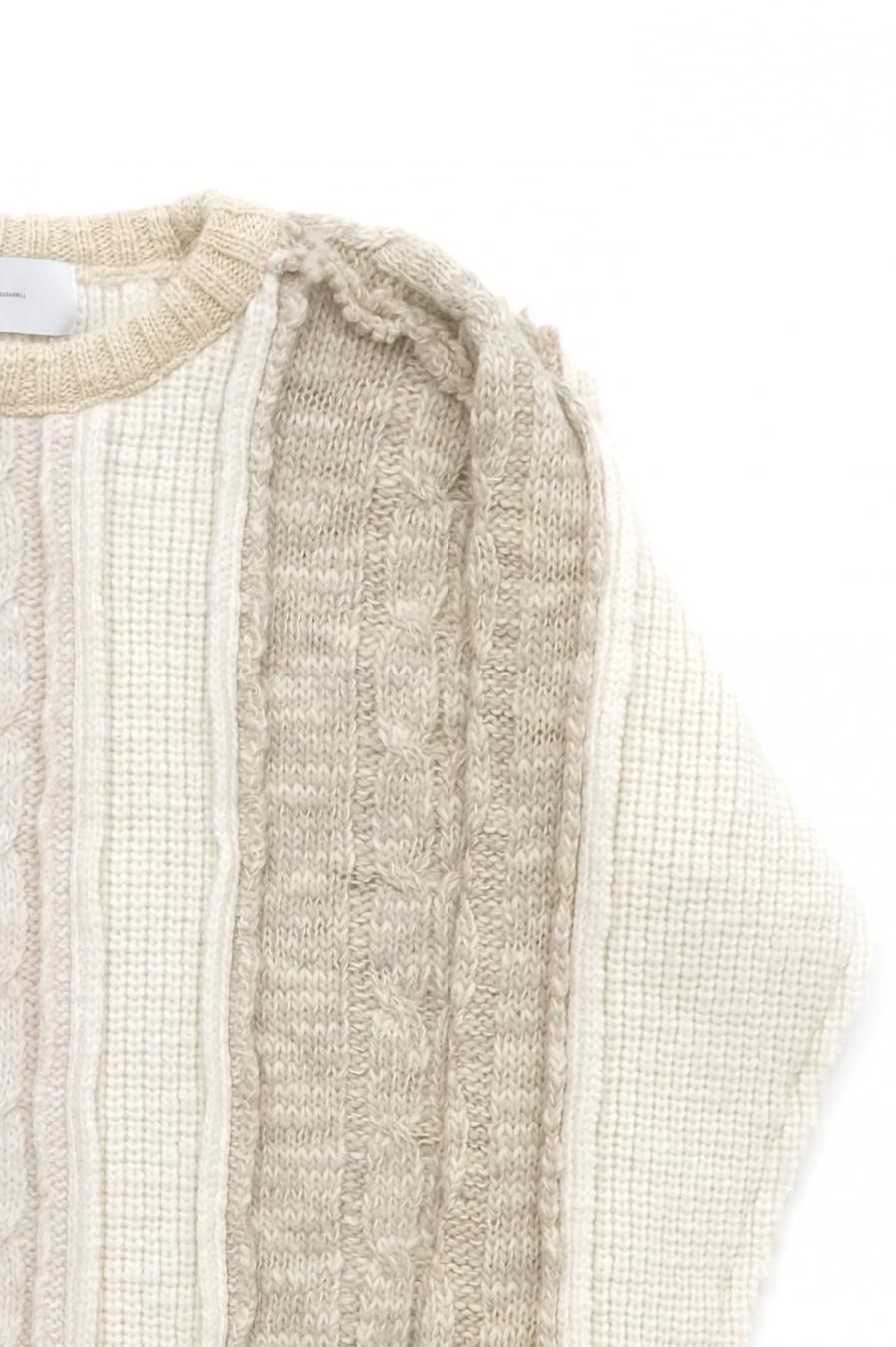 SUGARHILL（シュガーヒル）のMULTICOLOR CABLE BUG KNIT MULTI-WHITEの