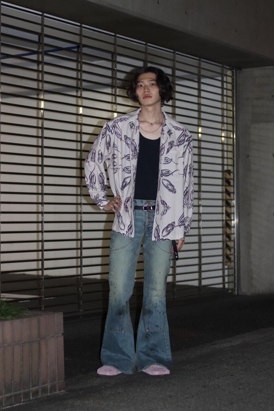 SUGARHILL（シュガーヒル）のOILED FADE BELL BOTTOM DENIM PANTSの ...