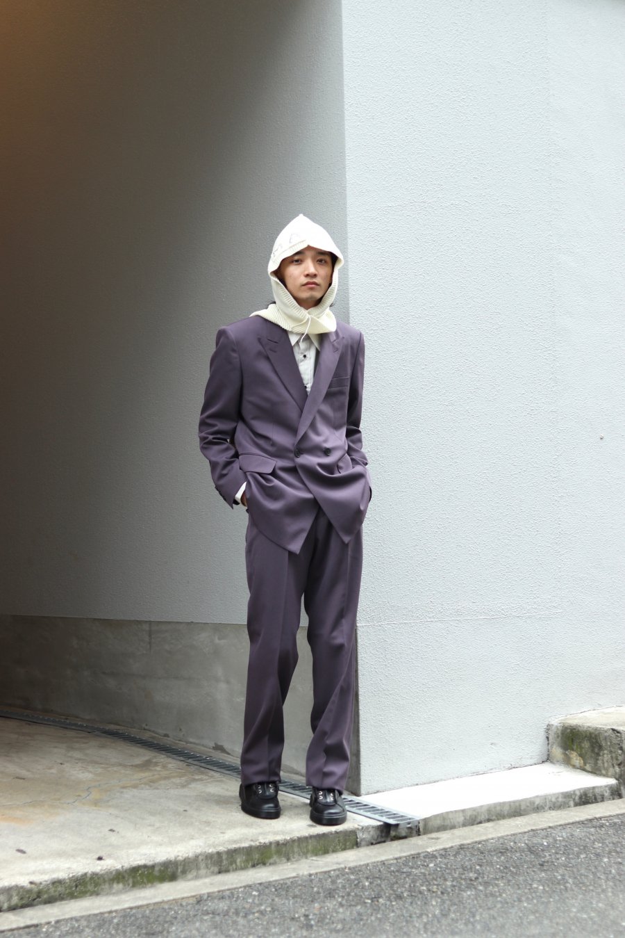 LITTLEBIG（リトルビッグ）の21aw Tucked Flare Trousers Grey or Purple（フレアトラウザーズ）の通販サイト-大阪  堀江 PALETTE art alive（パレットアートアライヴ）-