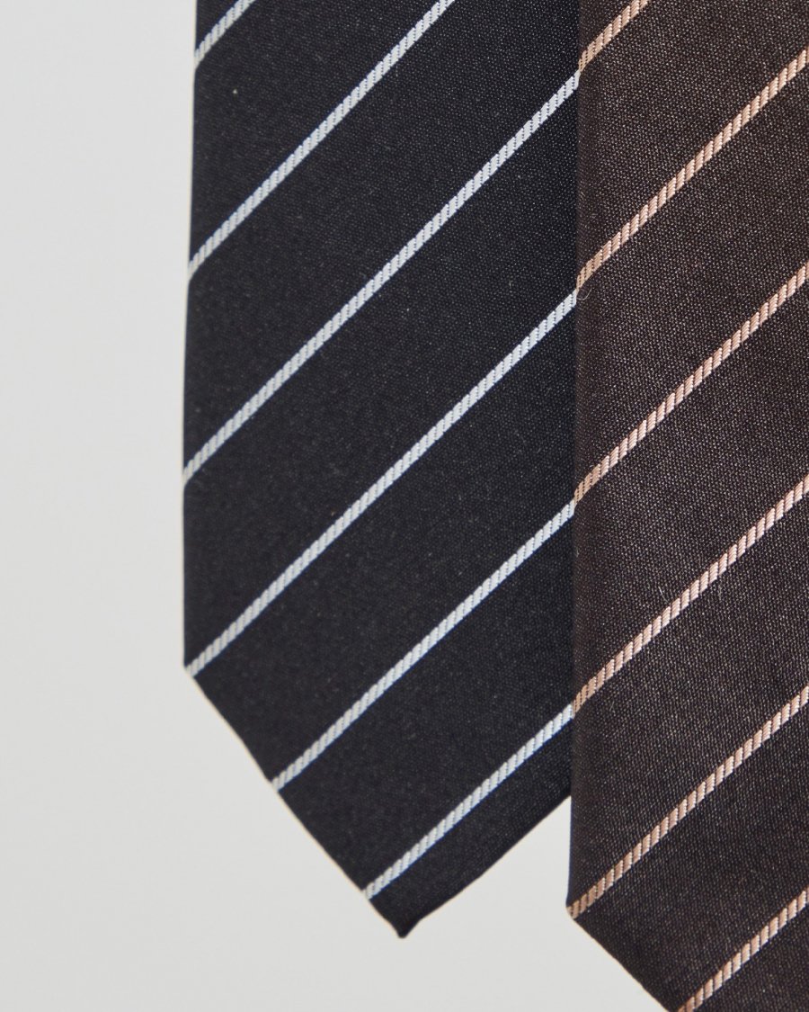 LITTLEBIG（リトルビッグ）の21aw Stripe Silk Narrow Tie Brown（シルクタイ）の通販サイト-大阪 堀江  PALETTE art alive（パレットアートアライヴ）-