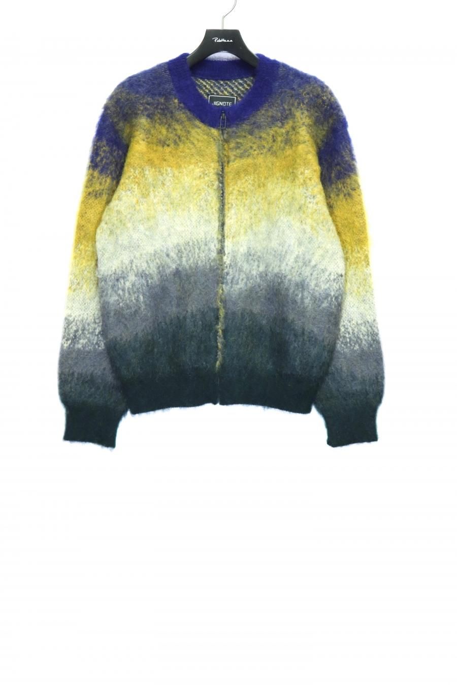 JIGNOTE（ジグノート）のGradation Mohair Knit Cardigan YELLOW