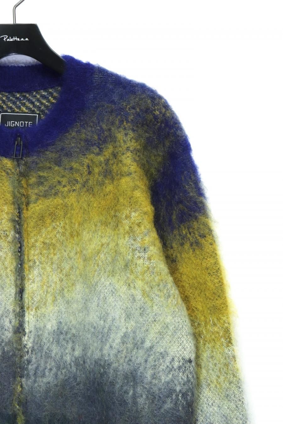 JIGNOTE(ジグノート)のGradation Mohair Knit Cardigan YELLOW JIGNOTE(ジグノート)のGradation Mohair Knit Cardigan YELLOW