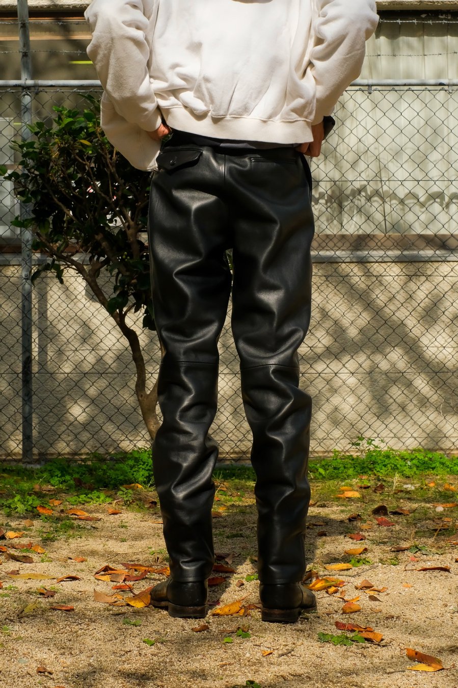 LITTLEBIG Tucked Leather Pants 21aw-