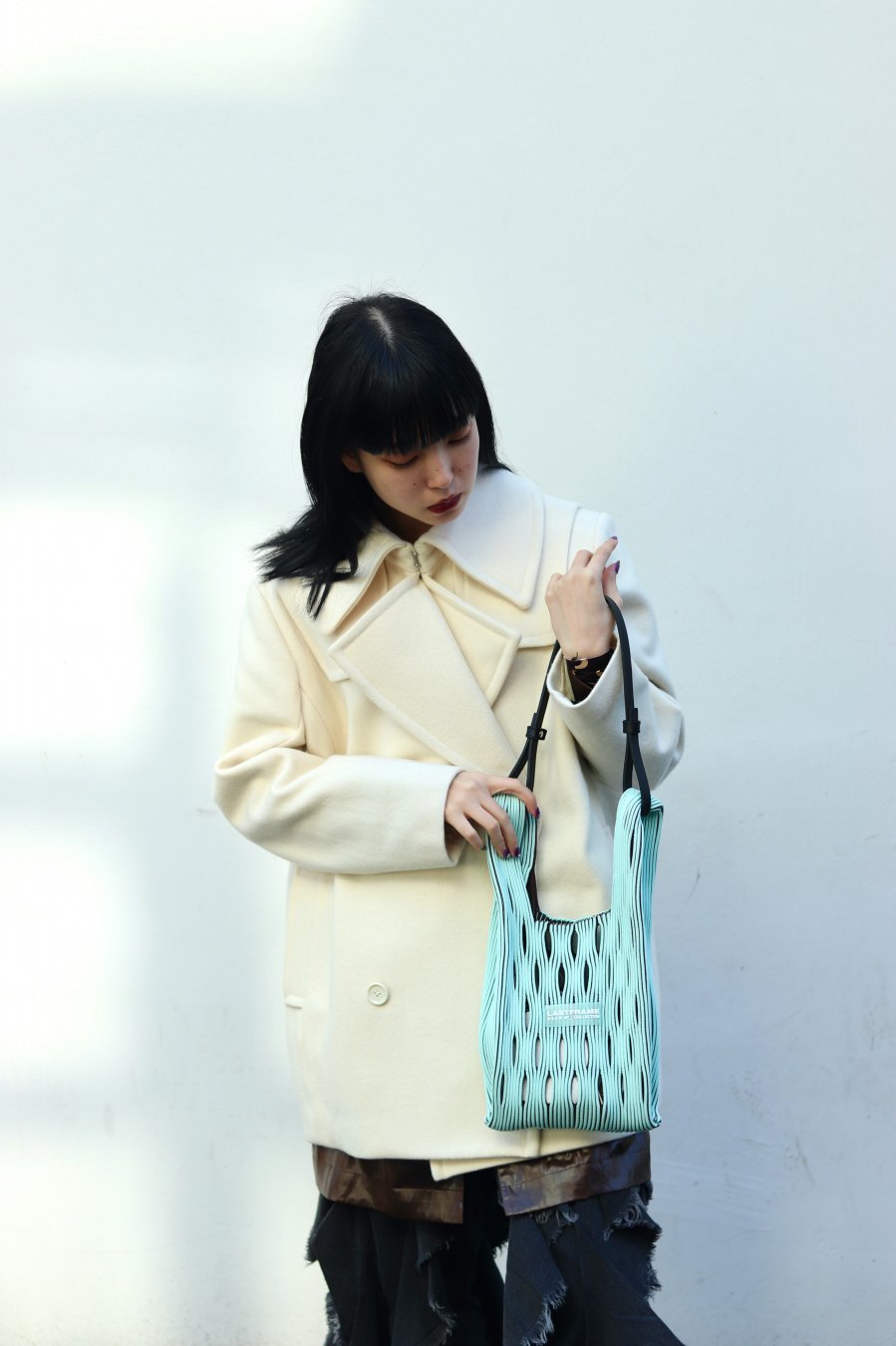 LASTFRAME（ラストフレーム）のTWO TONE MESH MARKET BAG SMALL MINT ...