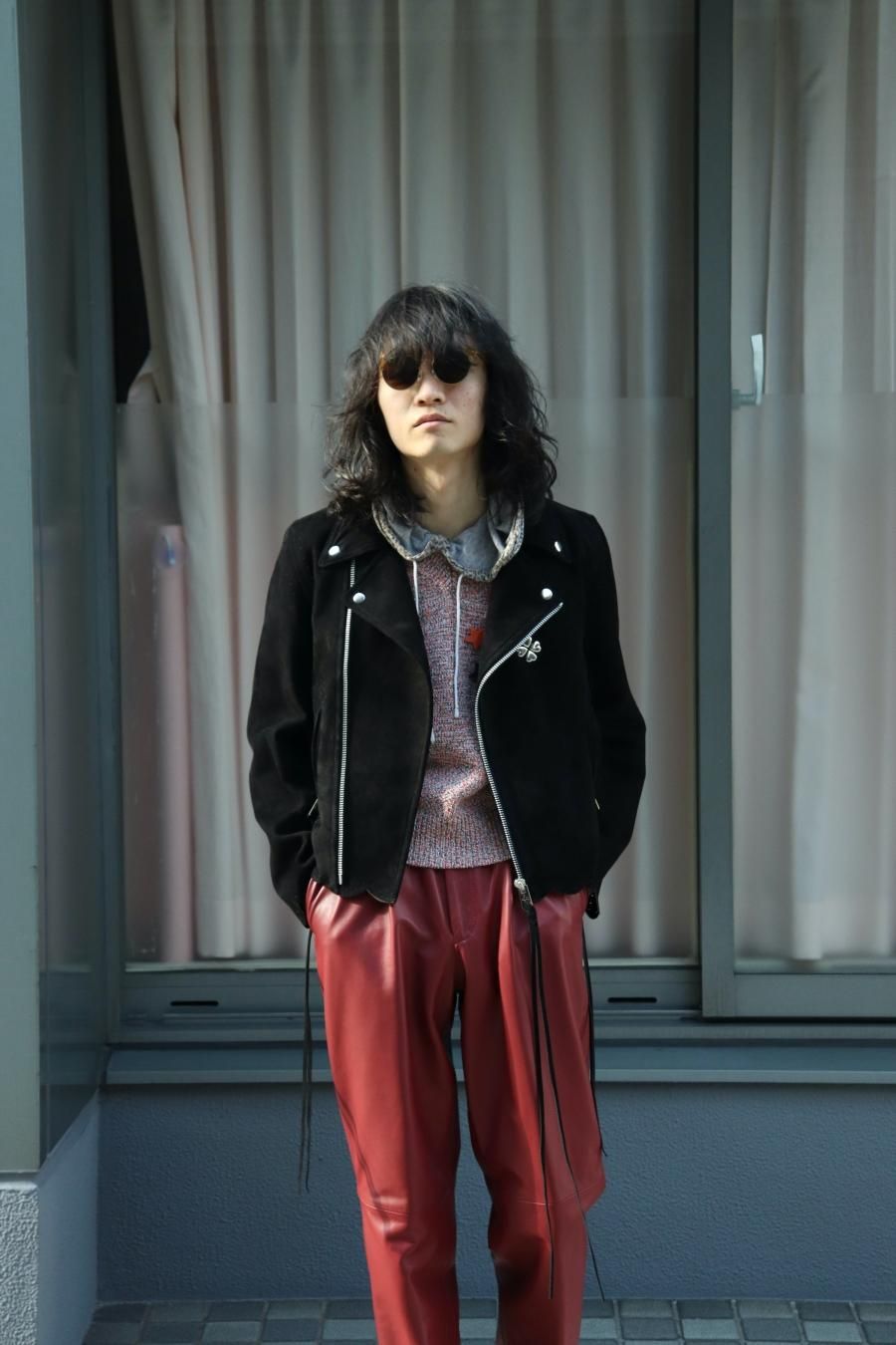 MASU（エムエーエスユー）のSCALLOP LEATHER JACKET BLACKの通販