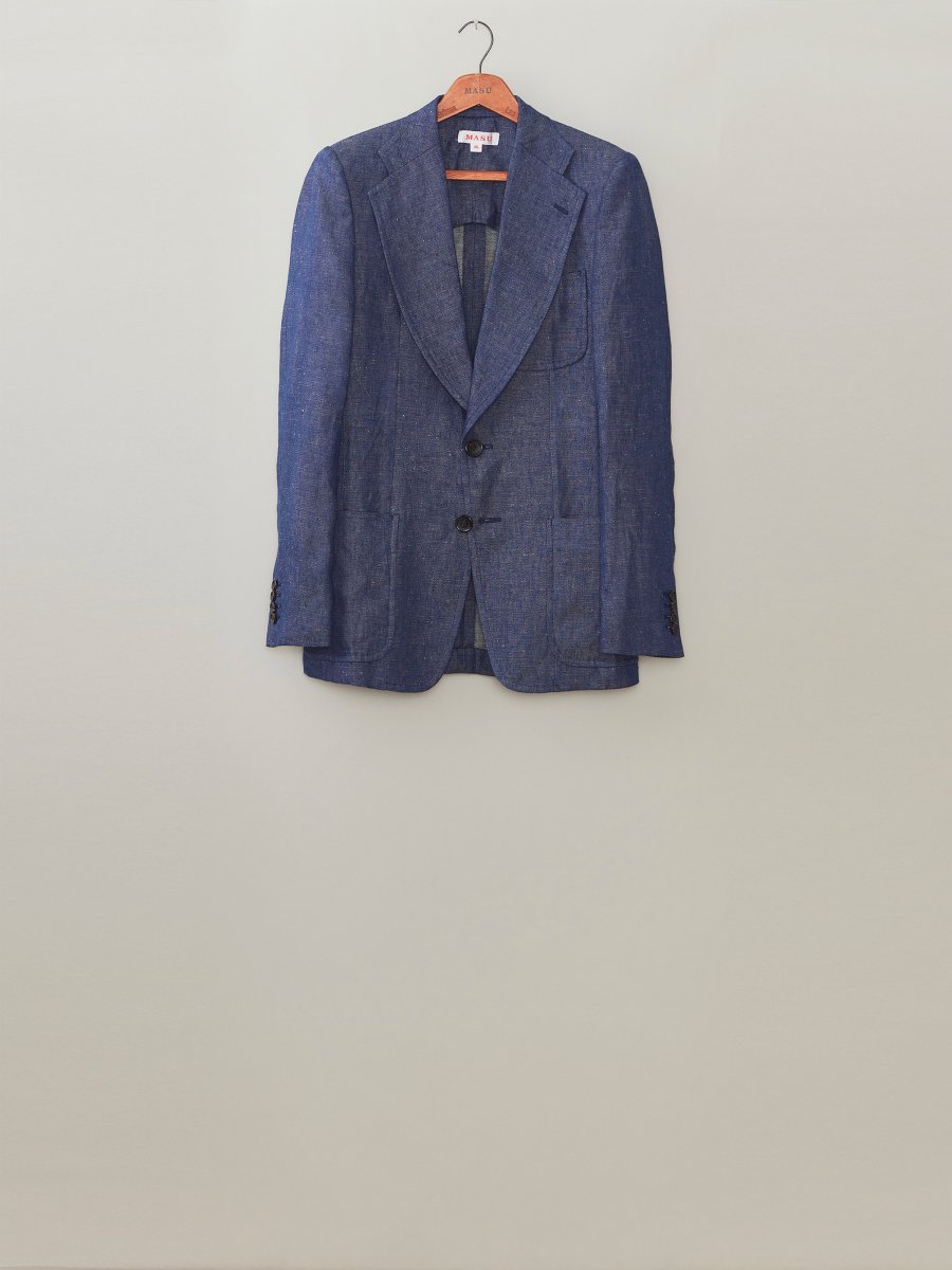 MASU  WIDE LAPEL TAILORED JACKET(BLUE)<img class='new_mark_img2' src='https://img.shop-pro.jp/img/new/icons15.gif' style='border:none;display:inline;margin:0px;padding:0px;width:auto;' />