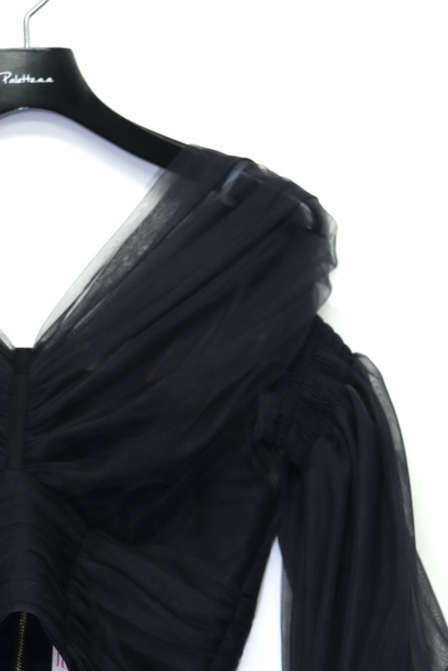 FETICO（フェティコ）のMUTTON SLEEVE TULLE BLOUSE BLACKの通販サイト 