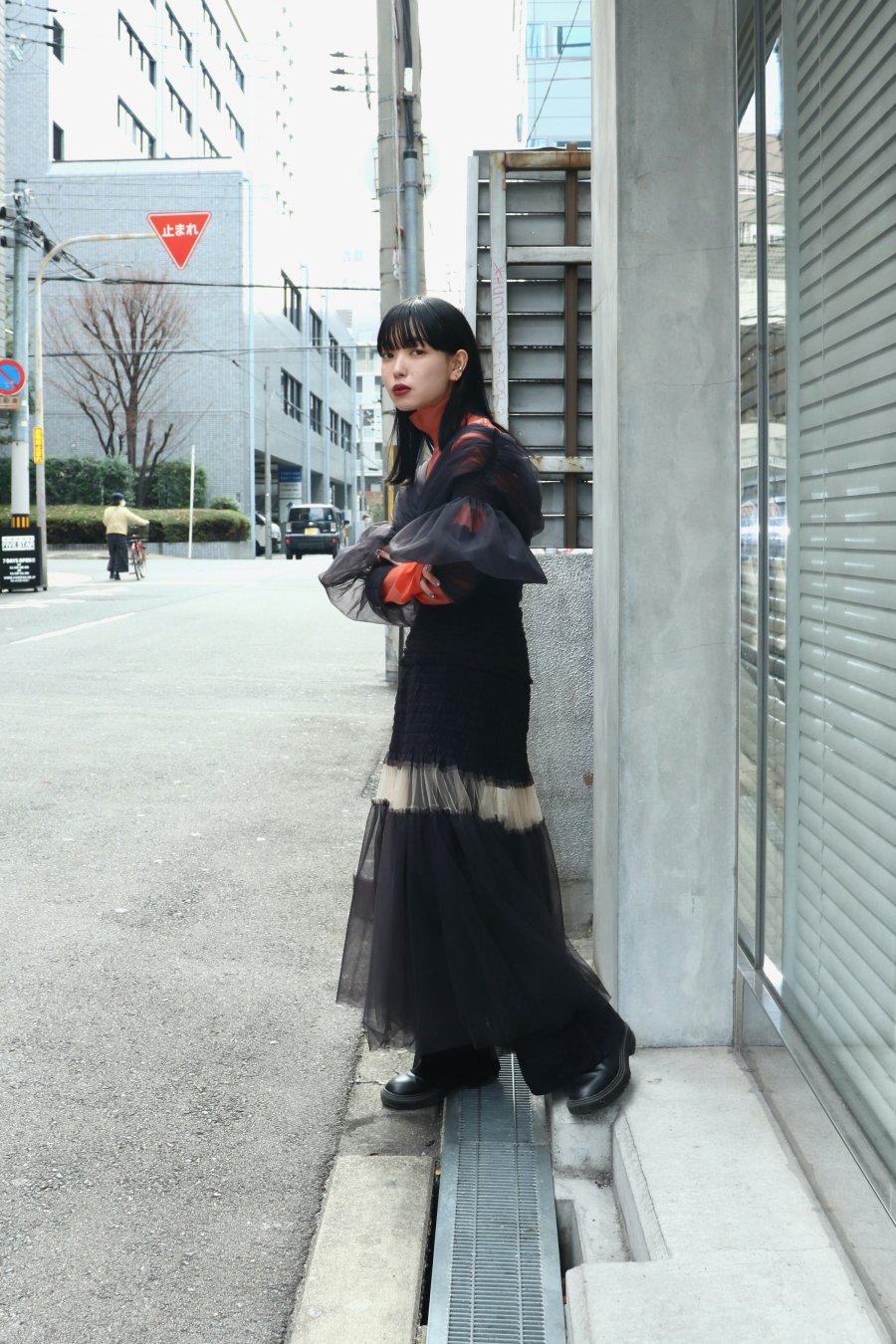FETICO（フェティコ）のMUTTON SLEEVE TULLE BLOUSE BLACKの通販サイト