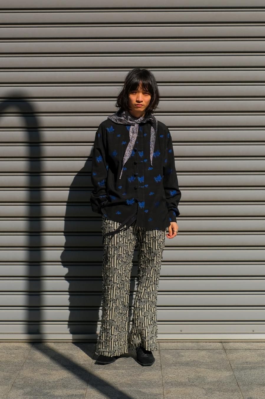 MASU STAR JACQUARD FLARE PANTS(BLACK)スラックス