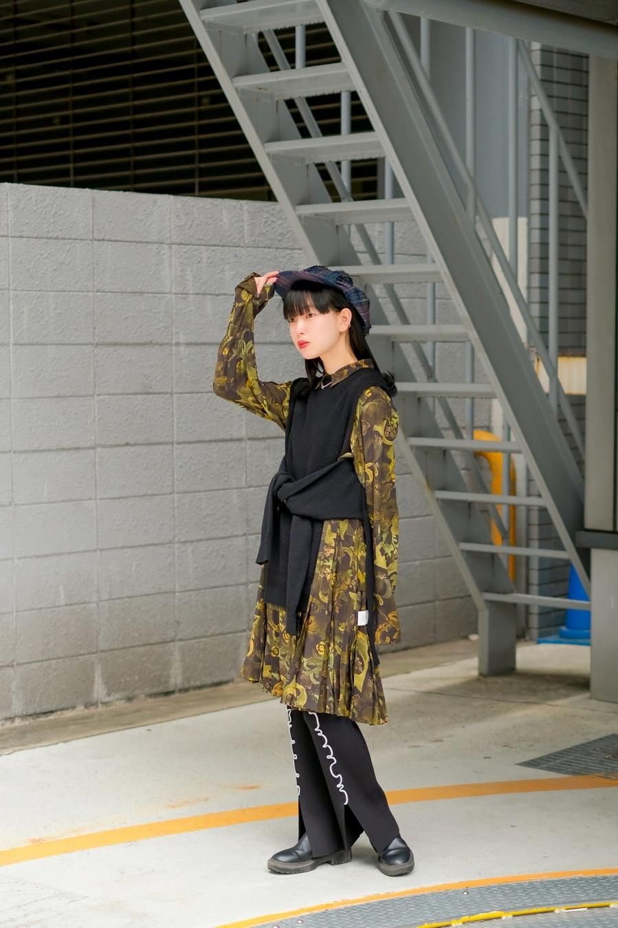 MASU GRANNY LONG SHIRTS(WET BLACK) | rasyomed.com.tr