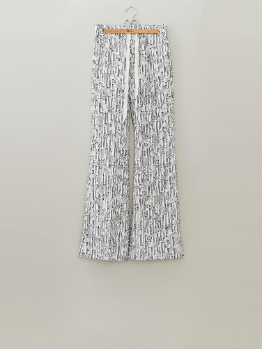 MASU STAR JACQUARD FLARE PANTS(WHITE) パンツ スラックス パンツ