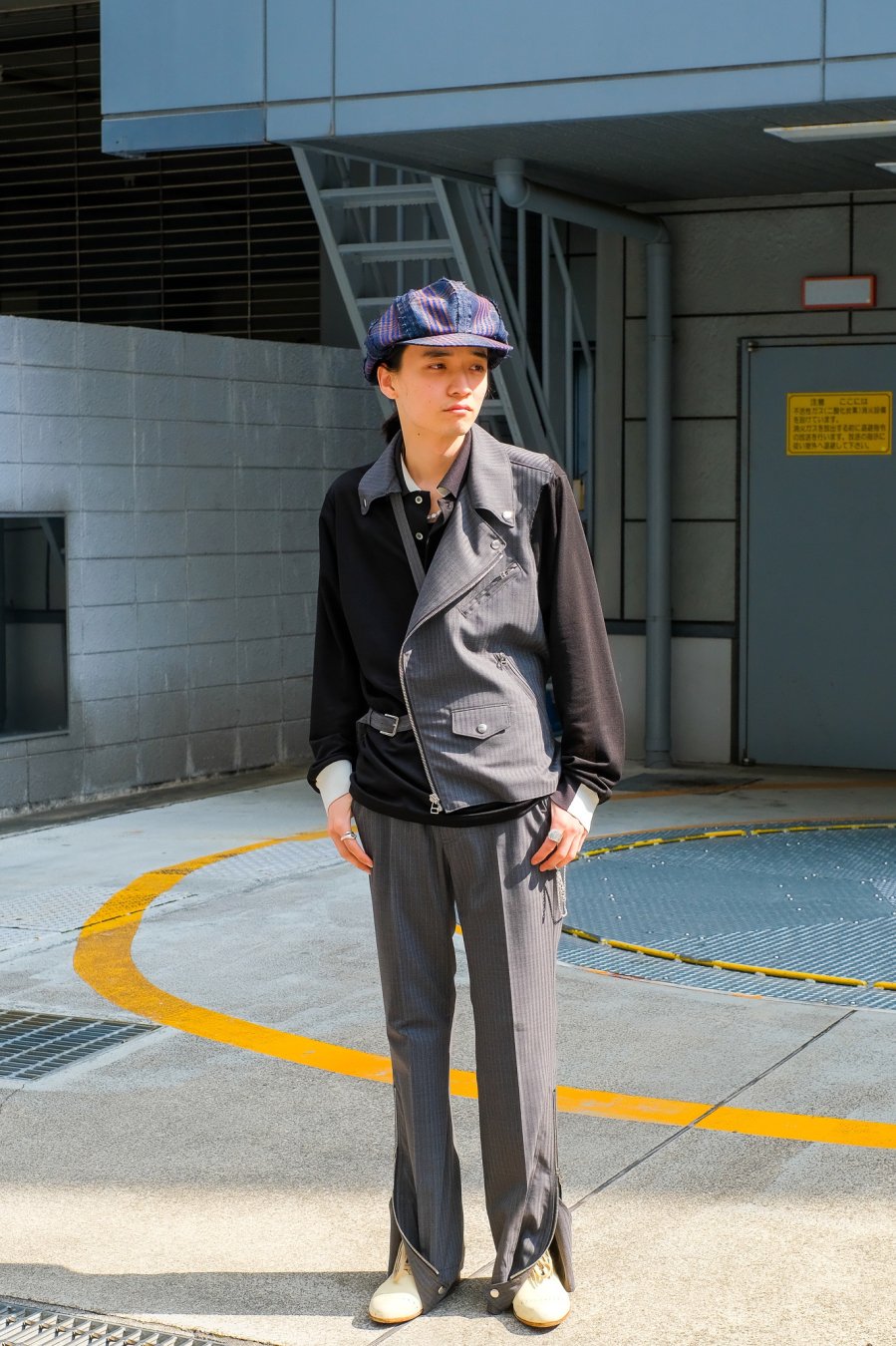 YUKI HASHIMOTO（ユウキ ハシモト）のONE- FOURTH RIDERS GILLET GRAY STRIPE（ベスト）の通販サイト-大阪  堀江 PALETTE art alive（パレットアートアライヴ）-