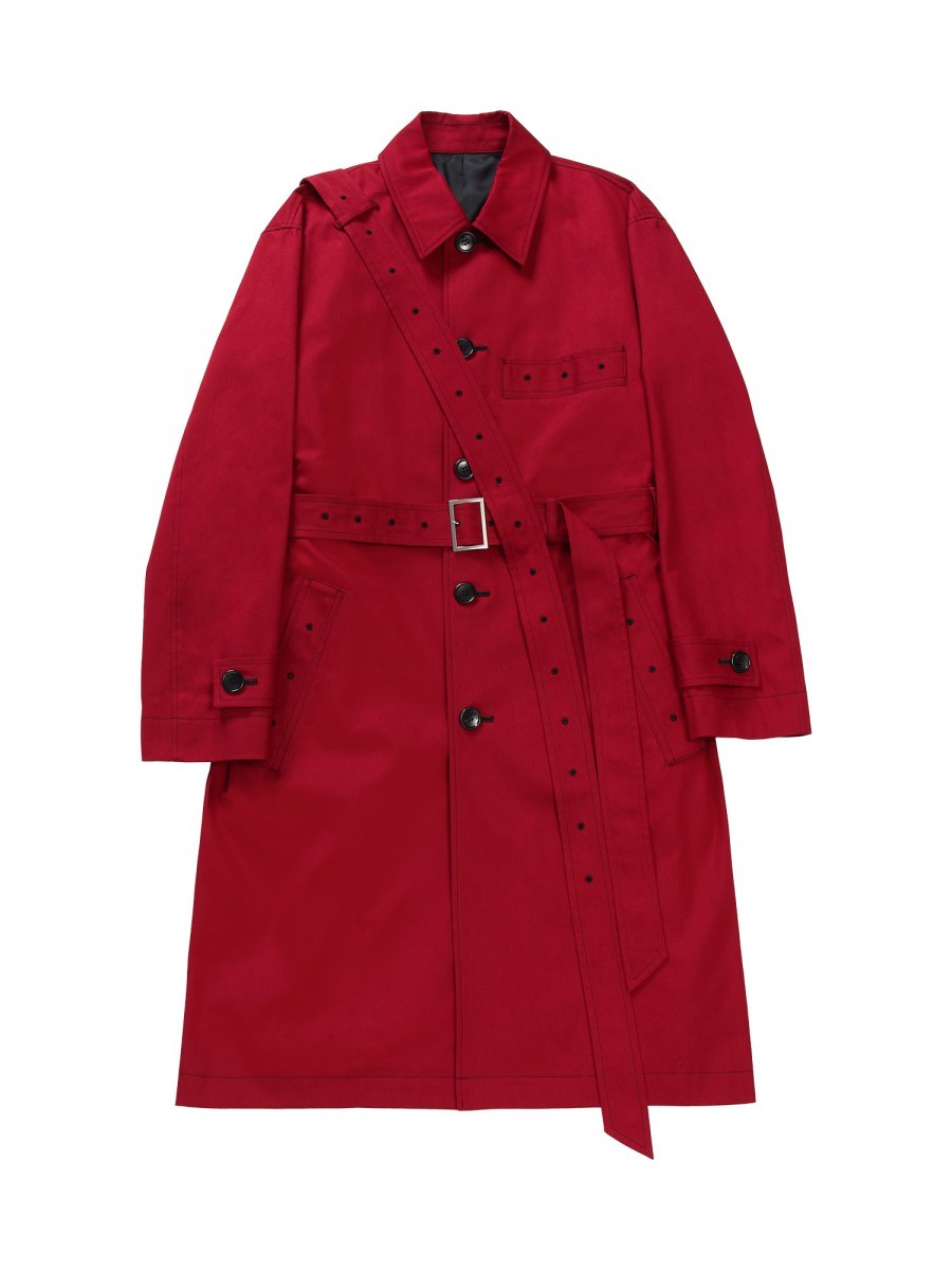 YUKI HASHIMOTO  BELTED TRENCH COAT(RED)<img class='new_mark_img2' src='https://img.shop-pro.jp/img/new/icons15.gif' style='border:none;display:inline;margin:0px;padding:0px;width:auto;' />