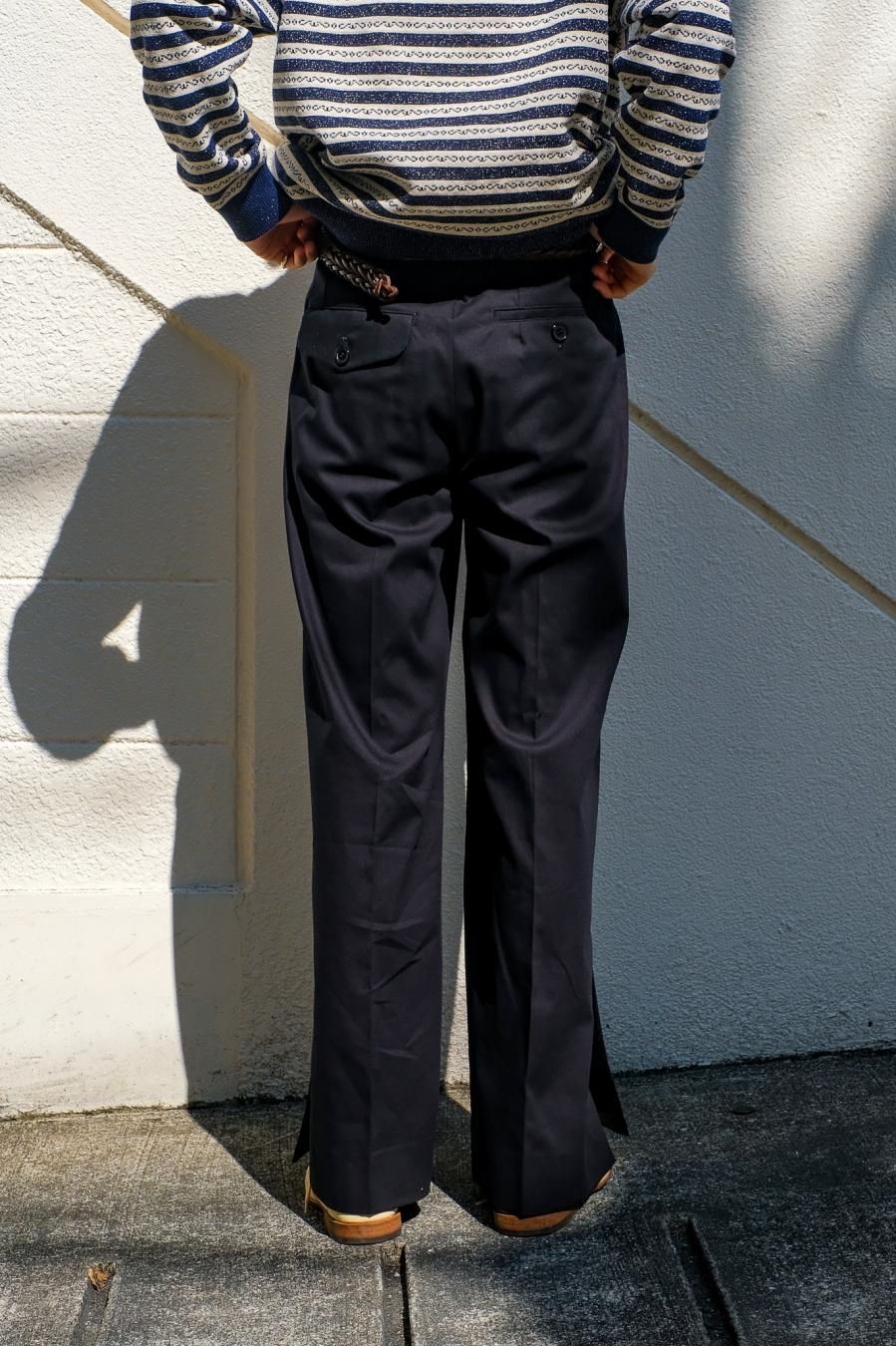 MASU COTTON WIDE TROUSERS BLACK - スラックス