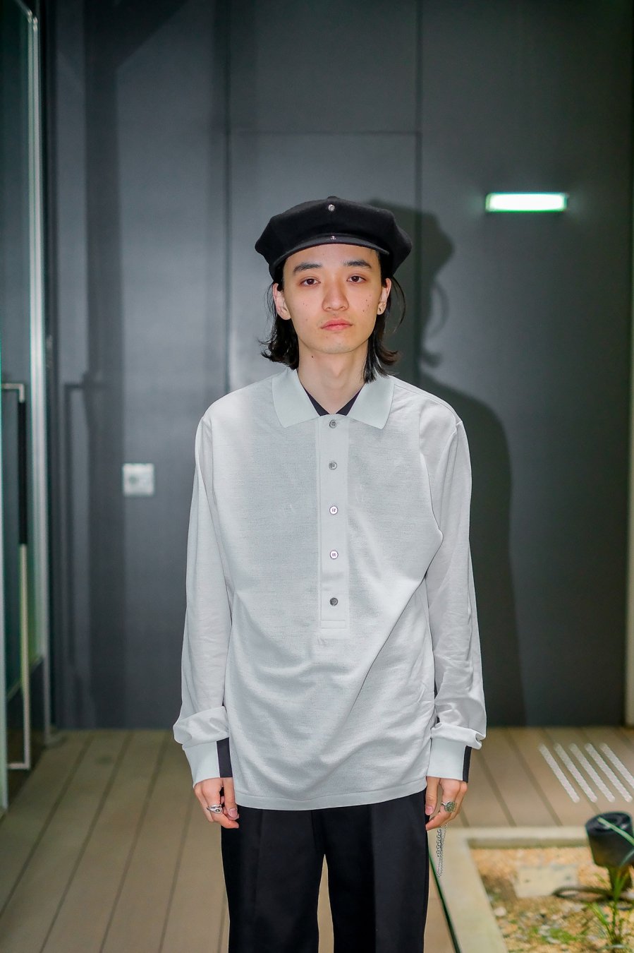 LITTLEBIG（リトルビッグ）のL/S Polo SH Gray or Black(ポロシャツ)の通販サイト-大阪 堀江 PALETTE art  alive（パレットアートアライヴ）-